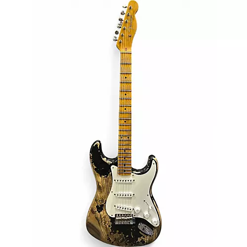 Used 2022 Fender 1957 Relic Stratocaster Esquire Black Solid Body Electric Guitar Black - musicians--Friend