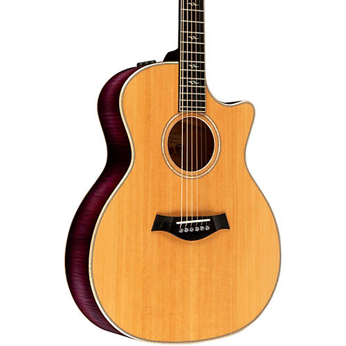 Taylor Custom Sitka Spruce-Flamed Maple Grand Auditorium Acoustic-Electric Guitar Lilac Wine - musicians--Friend
