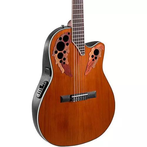 Ovation CE44C-4A-G Celebrity Series Elite Mid-Depth Nylon-String Classical Acoustic-Electric Guitar Natural - musicians--Friend