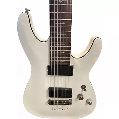 Used Schecter Guitar Research Demon 7 String Alpine White Solid Body Electric Guitar Alpine White - musicians--Friend