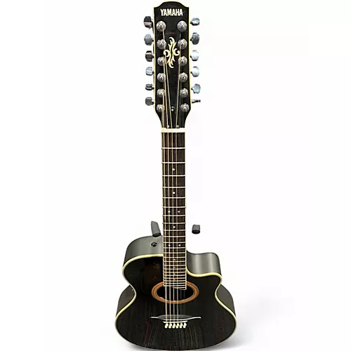 Used Yamaha APX-9-12 Black 12 String Acoustic Electric Guitar Black - musicians--Friend