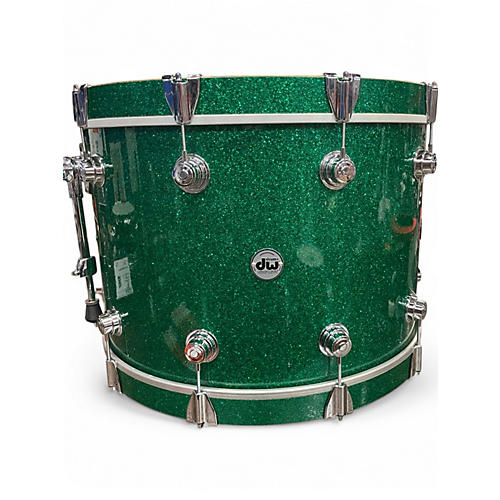 Used DW 3 Piece Collector's Series GREEN GLASS CHROME Drum Kit GREEN GLASS CHROME - musicians--Friend