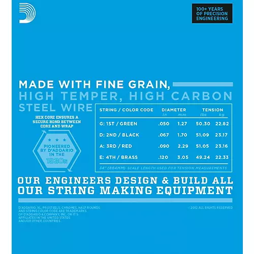 D'Addario EXL160BT Balanced Tension Long Scale Electric Bass String Set (50-120) 2 Pack - musicians--Friend
