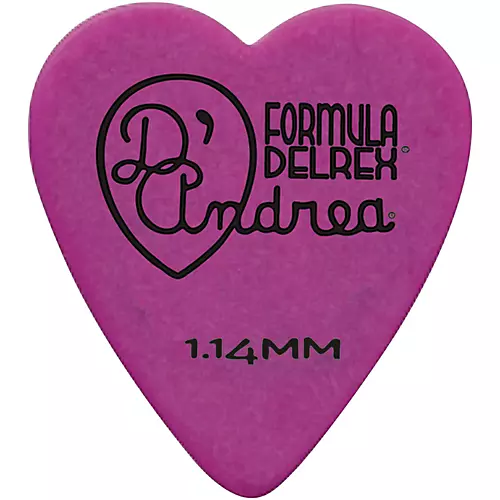 D'Andrea 323 Heart Delrex Delrin Picks - One Dozen Purple 1.14 mm - musicians--Friend