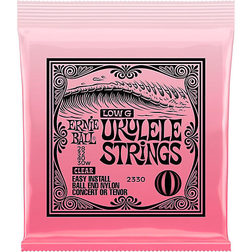 Ernie Ball Concert & Tenor Nylon Ball End Wound G Ukulele Strings - Clear - musicians--Friend