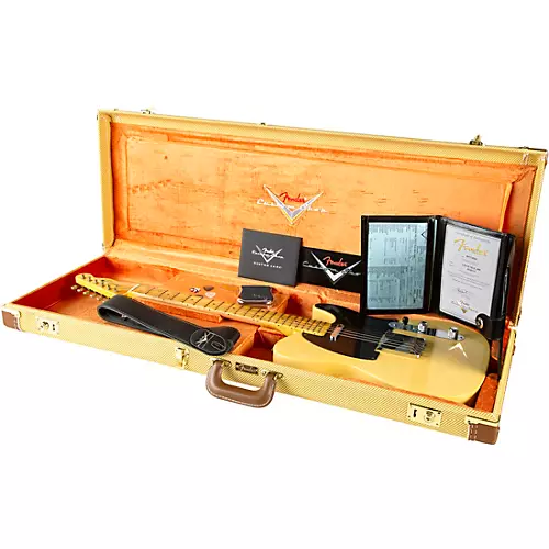 Fender Custom Shop Limited-Edition '53 Telecaster Journeyman Relic Electric Guitar Aged Nocaster Blonde - musicians--Friend