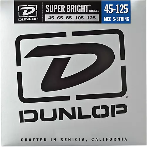 Dunlop Super Bright Nickel Medium 5-String Bass Guitar Strings - musicians--Friend
