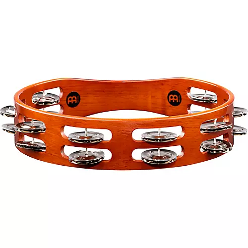 MEINL Wood Tambourine Two Rows Steel Jingles - musicians--Friend