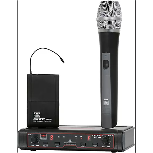 Galaxy Audio EDXR/HHBPV Dual-Channel Wireless Handheld and Lavalier System Band D Black - musicians--Friend
