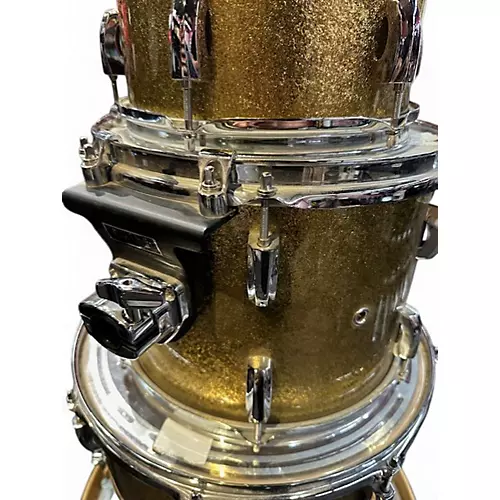 Used Pearl 4 Piece Vision Gold Sparkle Drum Kit Gold Sparkle - musicians--Friend