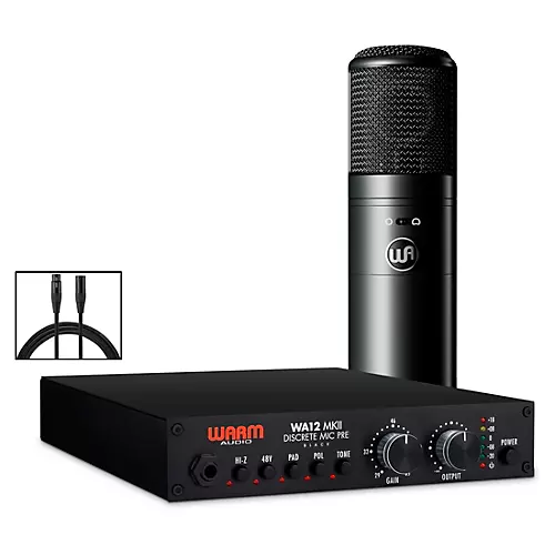 Warm Audio Recording Bundle With WA12-MKII Mic Pre, WA-8000 Condenser Microphone and Premier XLR 15' Mic Cable - musicians--Friend