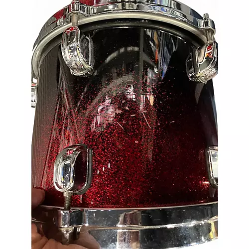 Used TAMA 3 Piece Starclassic Performer RED SPARKLE FADE Drum Kit RED SPARKLE FADE - musicians--Friend