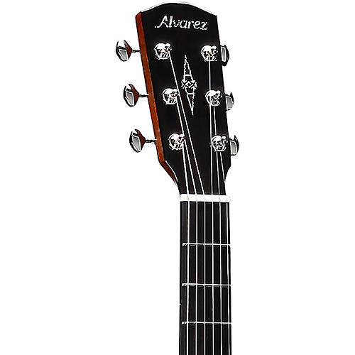 Alvarez LF70e Herringbone Laureate Series Folk-OM Acoustic-Electric Guitar Blacktop - musicians--Friend
