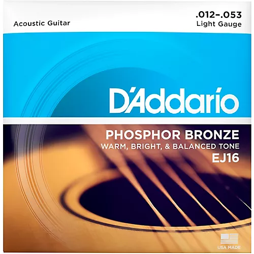 D'Addario EJ16 Phosphor Bronze Light Acoustic Guitar Strings Single Pack - musicians--Friend