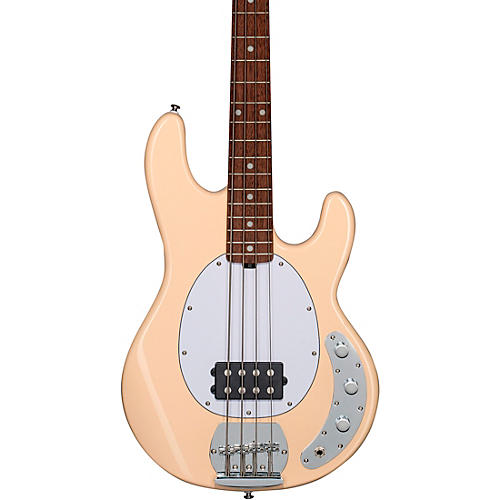 Sterling by Music Man StingRay Ray4 Electric Bass Guitar Pueblo Pink White Pickguard - musicians--Friend