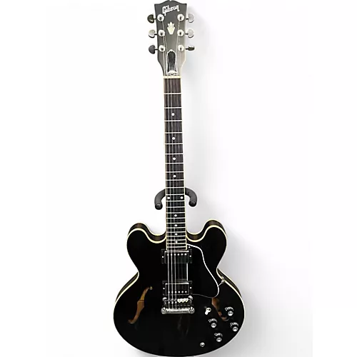 Used Gibson ES335 Satin Black Hollow Body Electric Guitar Black - musicians--Friend