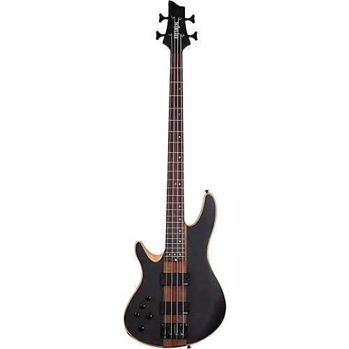 Schecter Guitar Research Charles Berthoud CB-4 Left-Handed Electric Bass See Thru Black Satin - musicians--Friend