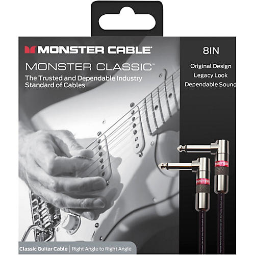 Monster Cable Prolink Classic Instrument Cable Right Angle to Right Angle 8 in. Black - musicians--Friend