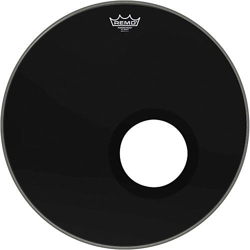 Remo Ebony Powerstroke 3 Resonant Bass Drum Head with 5 Port Hole Ebony 22 in. - musicians--Friend