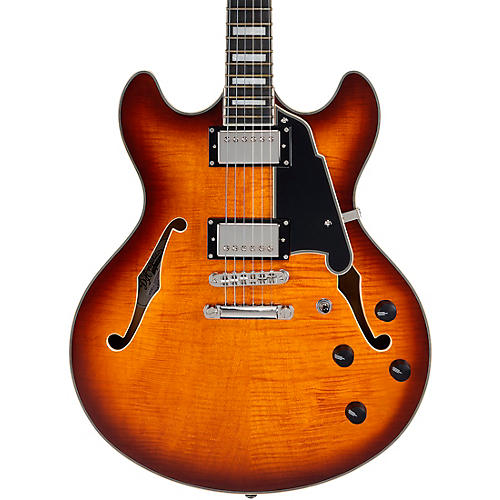 D'Angelico Premier DC Semi-Hollow Electric Guitar Dark Iced Tea Burst - musicians--Friend