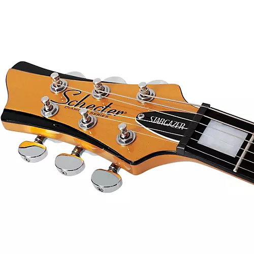 Schecter Guitar Research Stargazer-6 Vibrato Left Handed Electric Guitar Metallic Gold - musicians--Friend