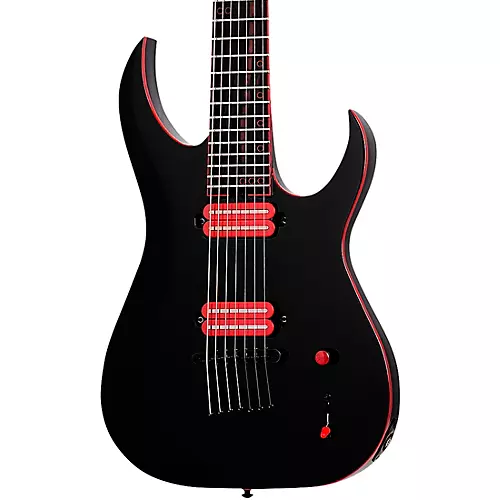 Schecter Guitar Research Sunset-7 Red Dawn Electric Guitar Gloss Black - musicians--Friend