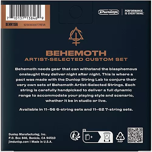 Dunlop Behemoth Artist-Selected Custom Nickel Electric Guitar Strings 11 - 56 - musicians--Friend