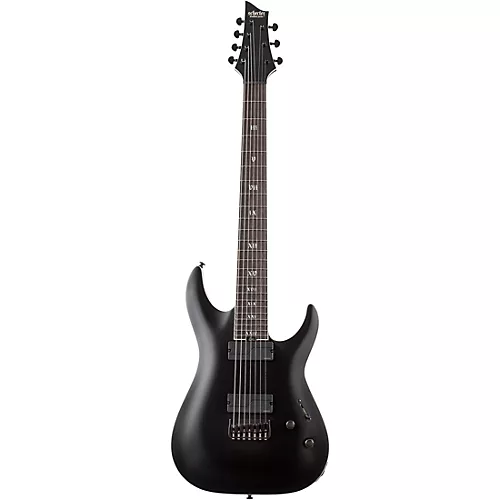 Schecter Guitar Research C-7 SLS Elite Evil Twin 7-String Electric Guitar Satin Black - musicians--Friend