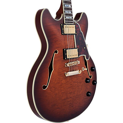 Open-Box D'Angelico Excel DC XT Semi-Hollow Electric Guitar With Stopbar Tailpiece Condition 2 - Blemished Amaretto Burst 197881073169 - musicians--Friend
