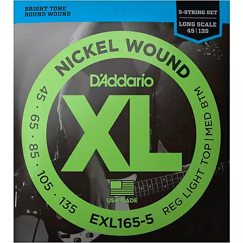 D'Addario XL165-5 Electric 5-String Set Bass Guitar Strings - musicians--Friend