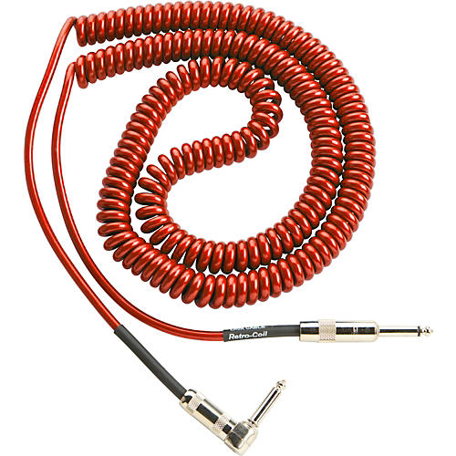 Lava Retro Coil 20-Foot Silent Instrument Cable Straight-Right Angle, Assorted Colors Black - musicians--Friend