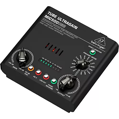 Behringer MIC500USB Audiophile Vacuum Tube Preamplifier with Preamp Modeling Technology and USB/Audio Interface - musicians--Friend
