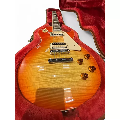 Used 2021 Gibson Les Paul Traditional Pro V Flame Top Cherry Sunburst Solid Body Electric Guitar Cherry Sunburst - musicians--Friend