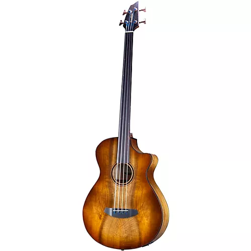 Breedlove Pursuit Exotic S CE Fretless Concerto Acoustic-Electric Bass Amber Burst - musicians--Friend