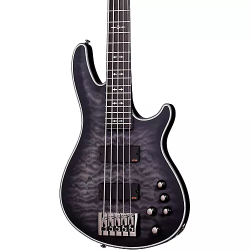 Schecter Guitar Research Hellraiser Extreme-5 Electric Bass Guitar Satin Crimson Red Burst - musicians--Friend