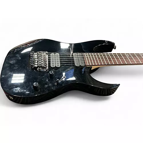 Used 2012 Ibanez RG927QMF Premium 7 String Black Solid Body Electric Guitar Black - musicians--Friend