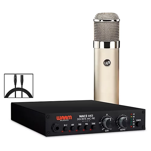 Warm Audio Recording Bundle With WA12-MKII Mic Pre, WA-47 Condenser Microphone and Premier XLR 15' Mic Cable - musicians--Friend