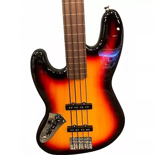 Used Harley Benton DELUXE SERIES JAZZ BASS LEFTY Sunburst Electric Bass Guitar Sunburst - musicians--Friend
