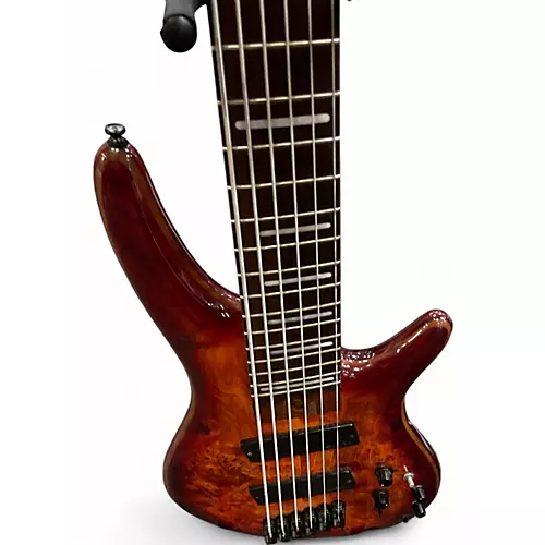 Used Ibanez SRMS806 Red Electric Bass Guitar Red - musicians--Friend