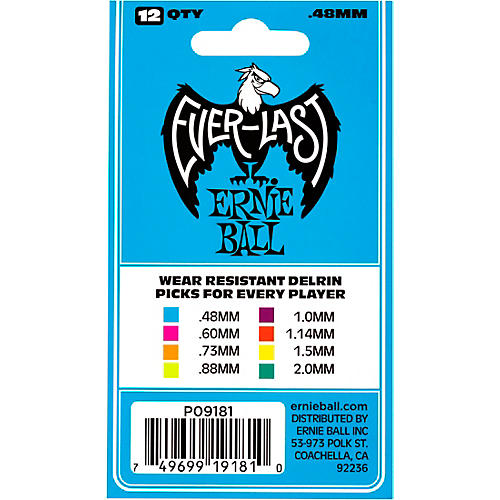 Ernie Ball Everlast Delrin Picks 12 Pack .88 mm 12 Pack - musicians--Friend
