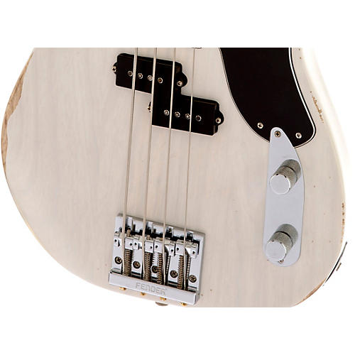 Fender Mike Dirnt Road Worn Precision Bass White Blonde Rosewood Fingerboard - musicians--Friend