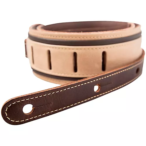 Taylor Reflections Leather Guitar Strap - Spruce Brown and Tan 2.5 in. - musicians--Friend