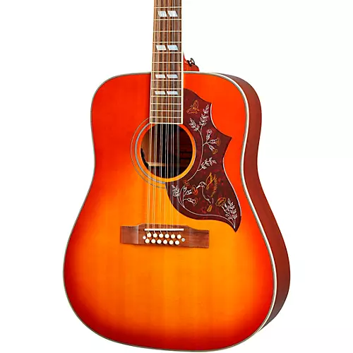 Epiphone Inspired by Gibson Hummingbird 12-String Acoustic-Electric Guitar Aged Cherry Sunburst - musicians--Friend