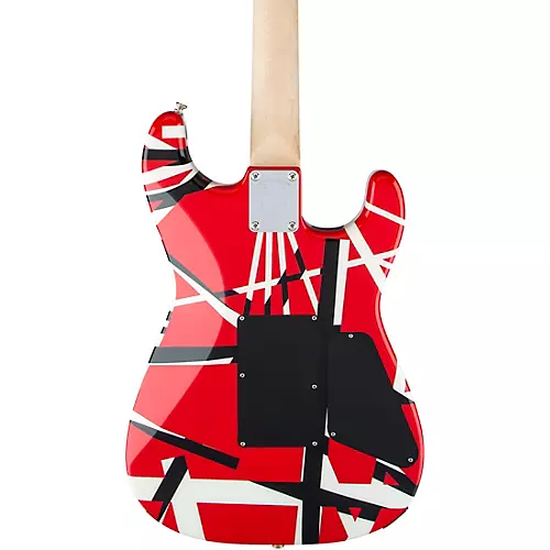 EVH Striped Series Left-Handed Electric Guitar Red, Black, and White Stripes - musicians--Friend