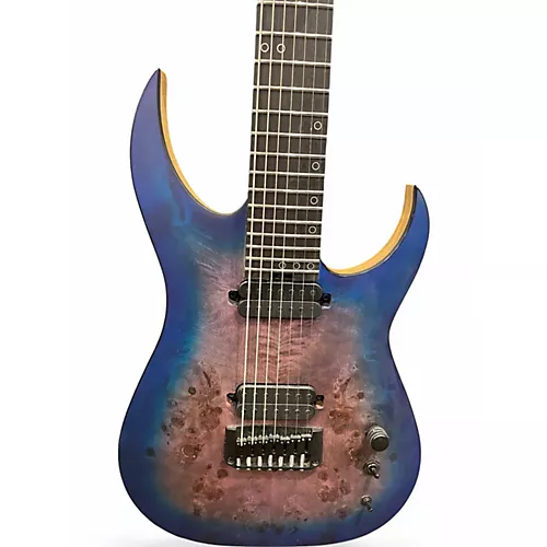 Used Schecter Guitar Research KM-7 MKIII ARTIST BLUE CRIMSON FADE Solid Body Electric Guitar BLUE CRIMSON FADE - musicians--Friend