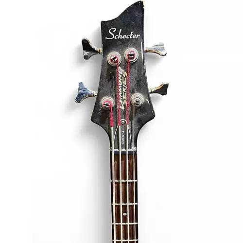 Used Schecter Guitar Research Omen 4 String Black Electric Bass Guitar Black - musicians--Friend