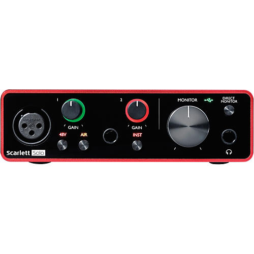 Focusrite Scarlett Solo USB Audio Interface Gen 3 With TASCAM TH-200X Studio Headphones Bundle - musicians--Friend