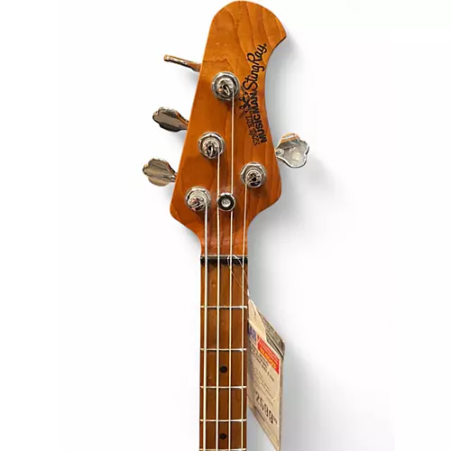 Used 2019 Ernie Ball Music Man STINGRAY BFR 4STRING Trans Amber Electric Bass Guitar Trans Amber - musicians--Friend