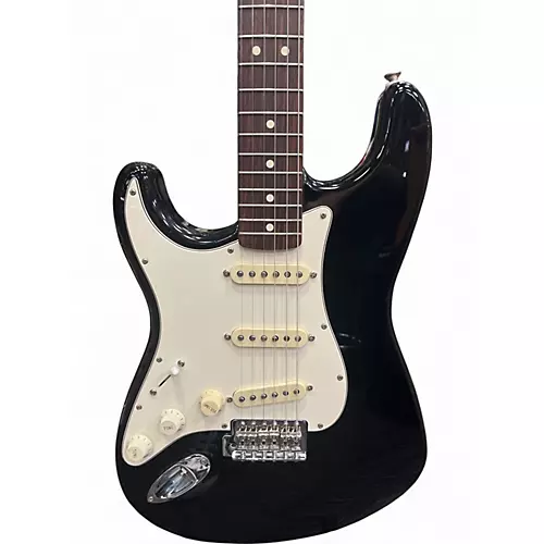 Used 1996 Fender Standard Stratocaster Left Handed Black Electric Guitar Black - musicians--Friend