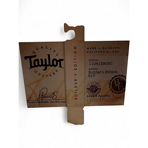 Used Taylor Builder's Edition 517e Grand Pacific Honey Burst Acoustic Guitar Honey Burst - musicians--Friend